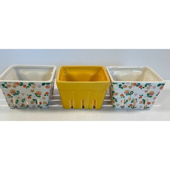 BIEN BEAU Ceramic Berry Basket Farmhouse Fruit Baskets Stoneware Harvest - Picture 2 of 10